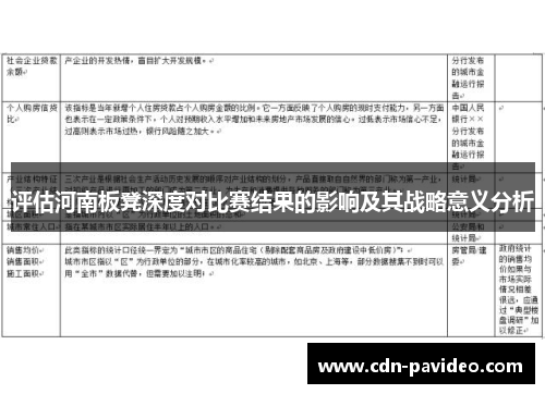 评估河南板凳深度对比赛结果的影响及其战略意义分析