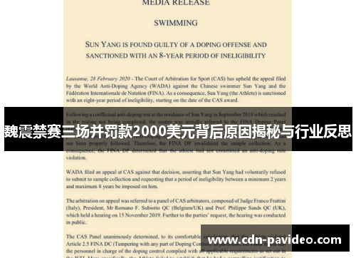 魏震禁赛三场并罚款2000美元背后原因揭秘与行业反思